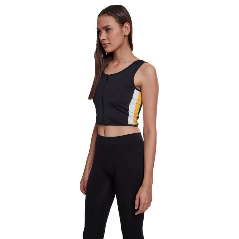 Maieu Urban Classics Side Stripe Cropped Negru/Galben - imagine 1
