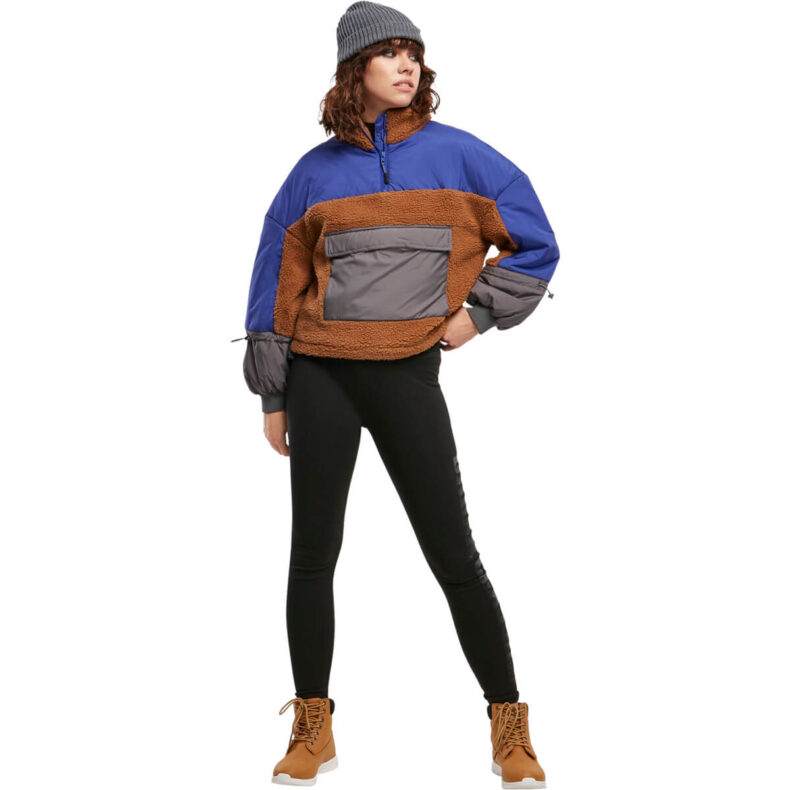Geaca Urban Classics Ladies Sherpa 3-Tone Pull Over Jacket 3