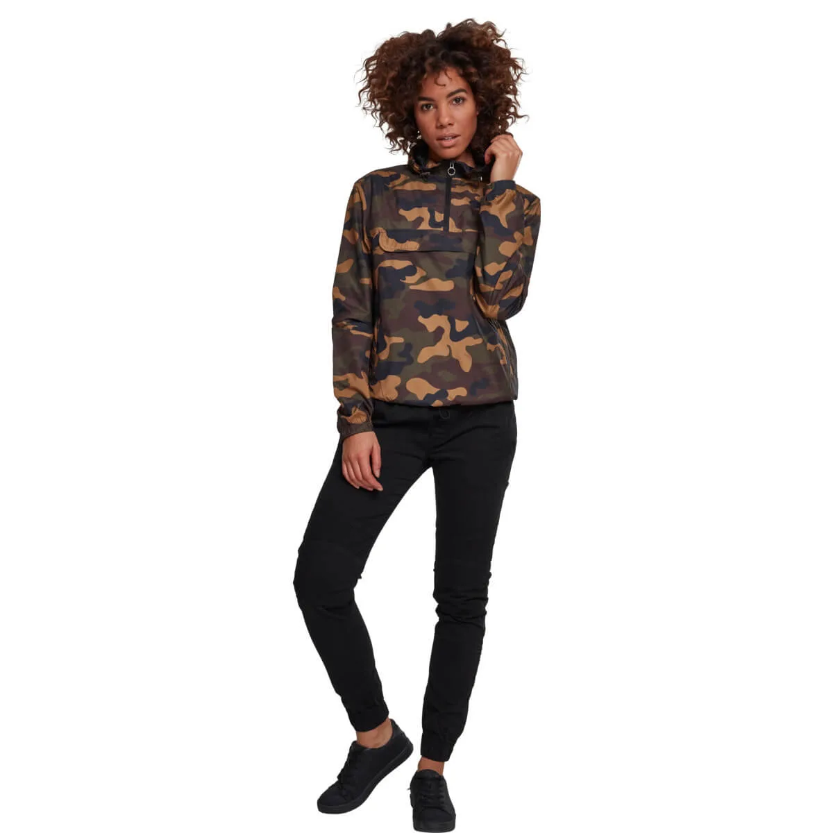 Jacheta Urban Classics Ladies Short Wood Camo Pull Over 3