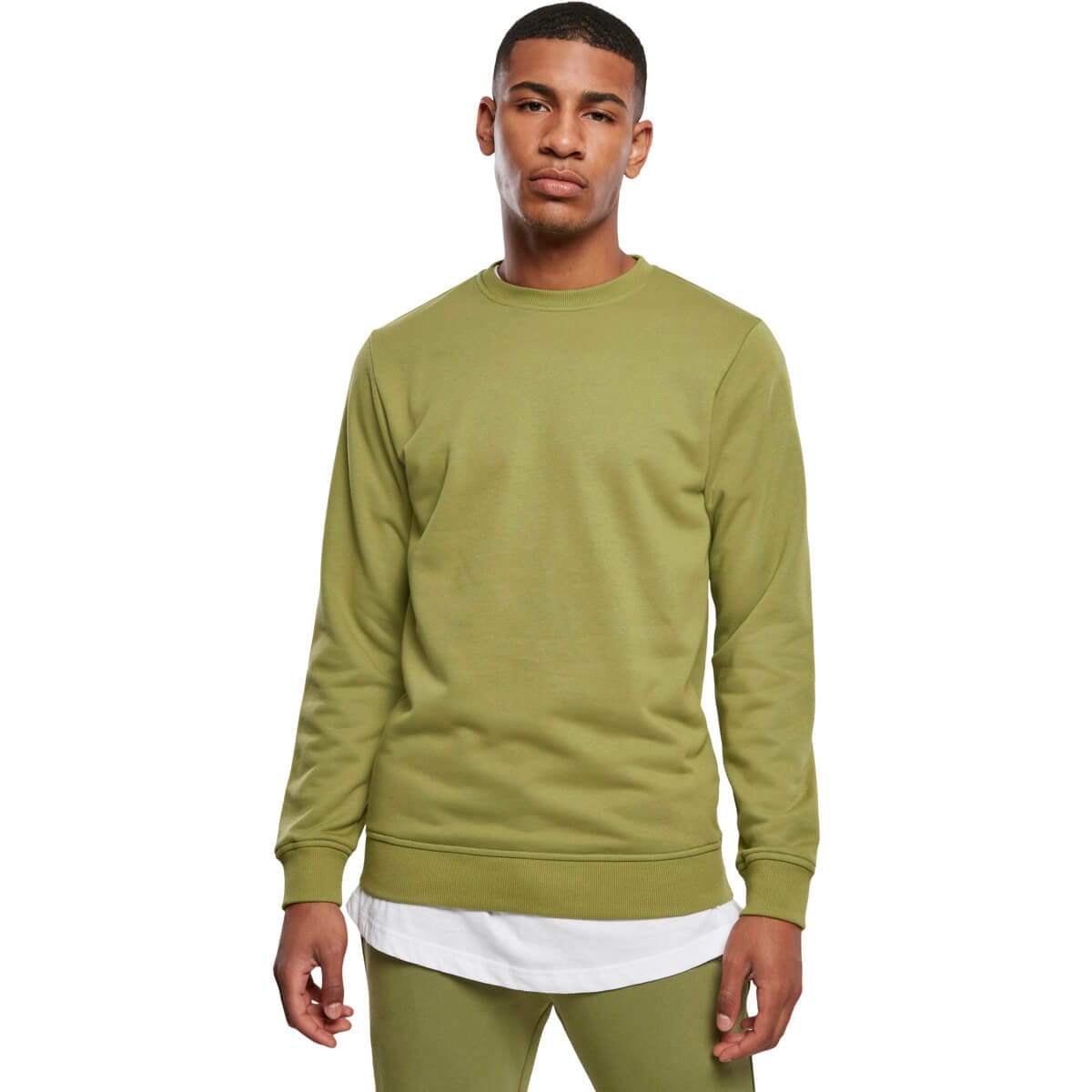 Bluza Urban Classics Basic Terry Crew Concrete Olive 3 Bluza Urban Classics Basic Terry Crew Concrete Olive 3