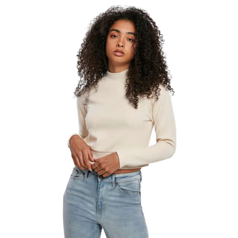 Bluza Urban Classics Interlock Short Turtleneck Sand