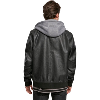 Jacheta Urban Classics Fleece Hooded Fake Leather 1