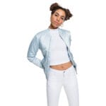 Jacheta Urban Classics Satin Bomber Baby Blue