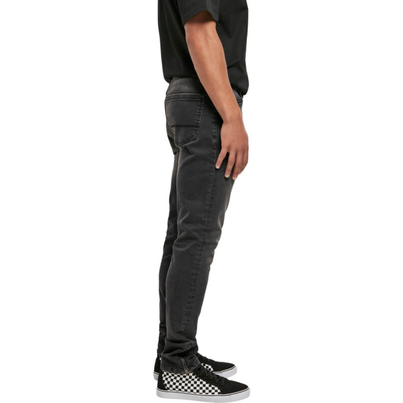 Pantaloni Urban Classics Slim Fit Zip Jeans Black 2