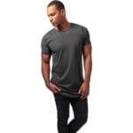 Tricou Urban Classics Long Shaped Turnup Charcoal