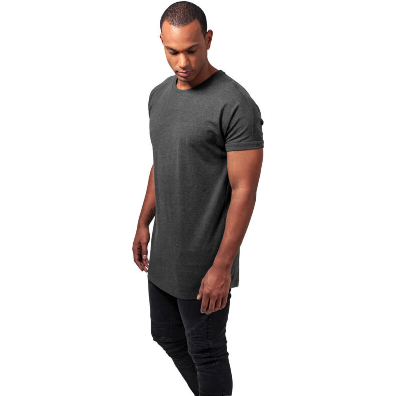 Tricou Urban Classics Long Shaped Turnup Charcoal 2