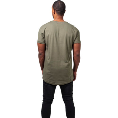 Tricou Urban Classics Long Shaped Turnup OIive