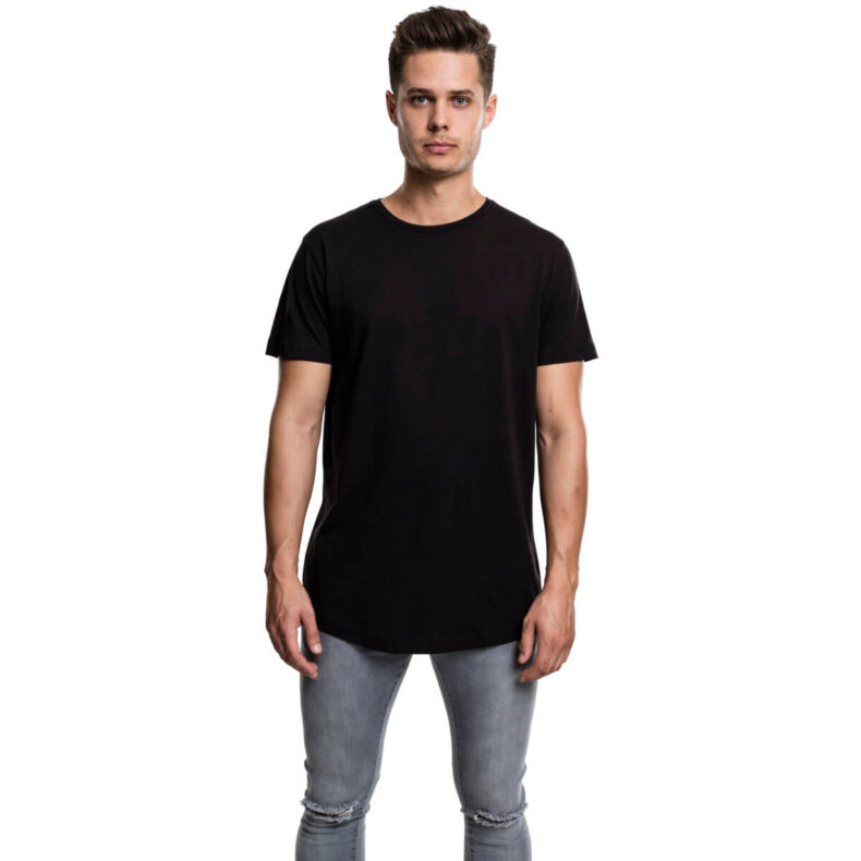 Tricou Urban Classics Shaped Long Black