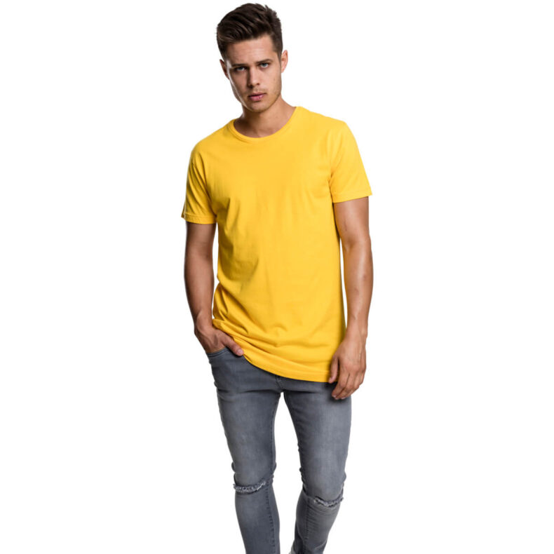 Tricou Urban Classics Shaped Long Yellow