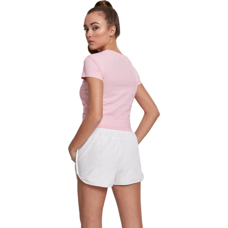 Tricou Urban Classics Stretch Jersey Cropped Barbie Pink 1