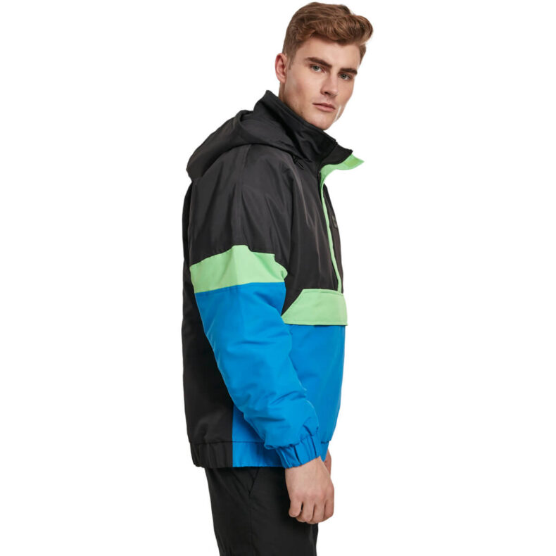 Windbreaker Urban Classics 3-Tone Neon Mix Pull Over Blue 3