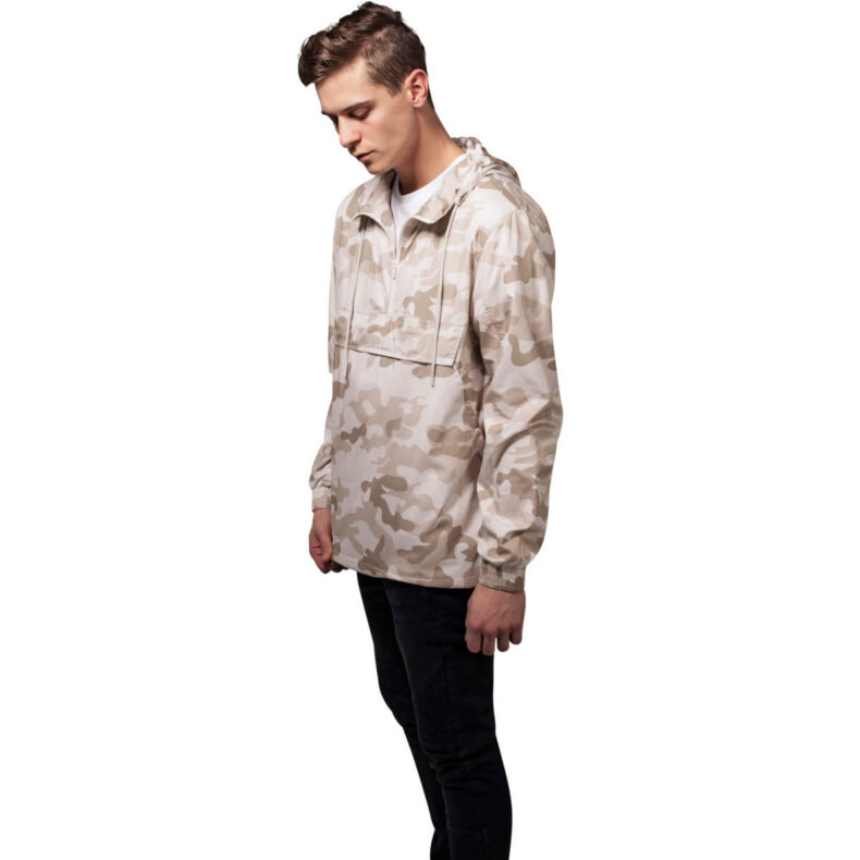 Windbreaker Urban Classics Camo Pull Over Sand