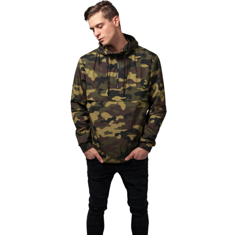 Windbreaker Urban Classics Camo Pull Over Wood