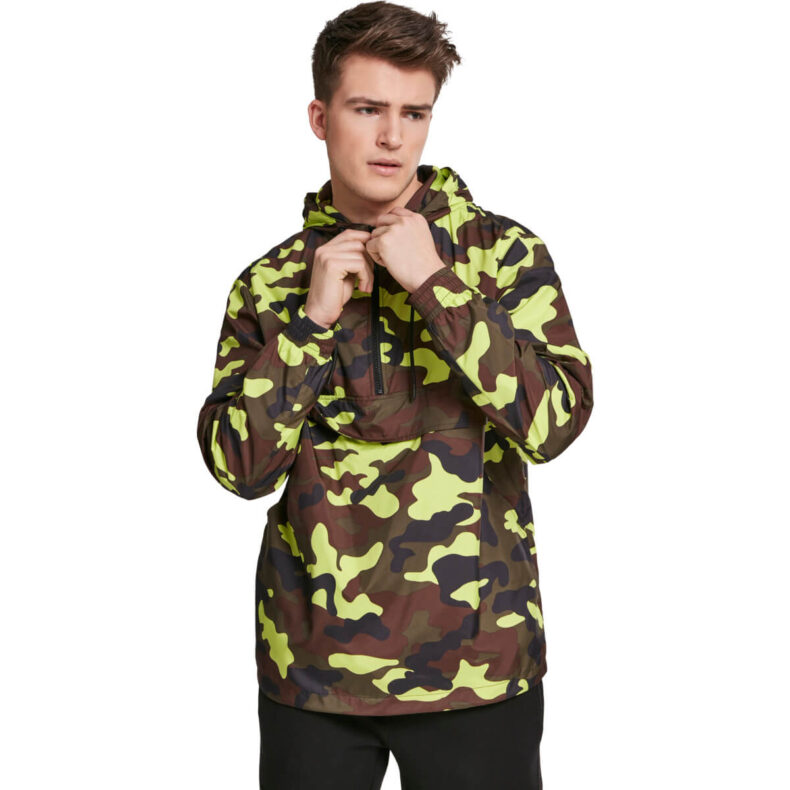 Windbreaker Urban Classics Camo Pull Over Yellow