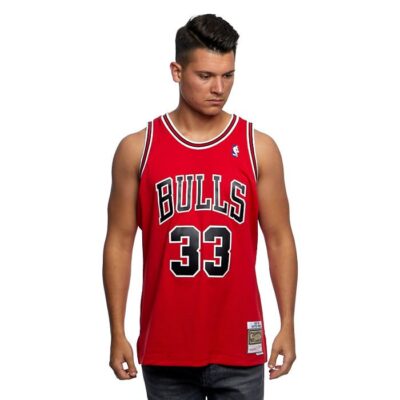 Swingman Jersey Mitchell & Ness Chicago Bulls #33 Scottie Pippen red