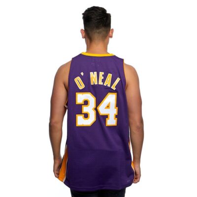 Swingman Jersey Mitchell & Ness Los Angeles Lakers #34 Shaquille O'Neal purple 1