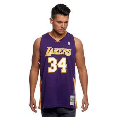 Swingman Jersey Mitchell & Ness Los Angeles Lakers #34 Shaquille O'Neal purple