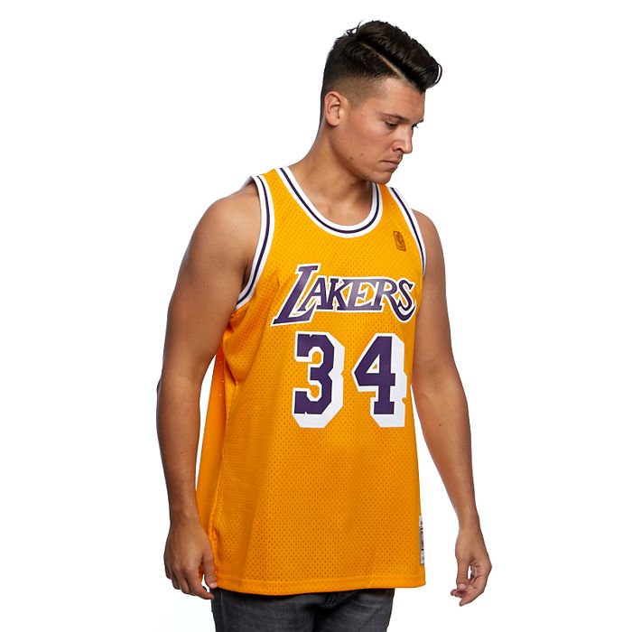 Mitchell  &  Ness V826 Lakers Shaquille O'Neal #34 Vintage Yellow Jersey Mitchell & Ness size M 