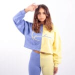 Bluza Karl Kani Signature Crop Crew Blue Yellow