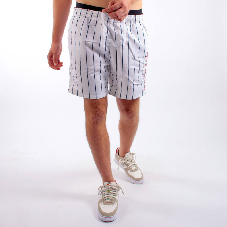 Pantaloni scurti Karl Kani Originals Pinstripe White Navy 4