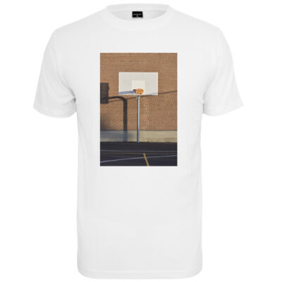 Tricou Mister Tee Pizza Basketball Court White