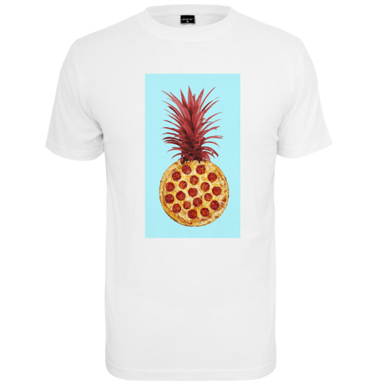 Tricou Mister Tee Pizza Pineapple White