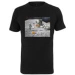 Tricou Mister Tee Pizza Moon Landing Black