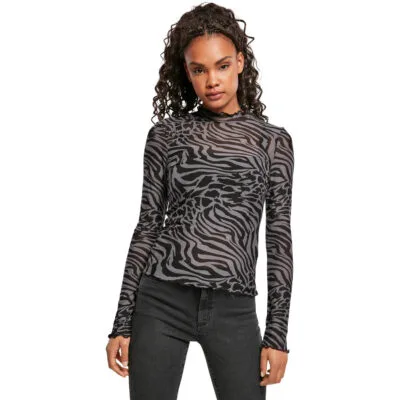 Bluza Urban Classics AOP Mesh Turtleneck Longsleeve Asphalt