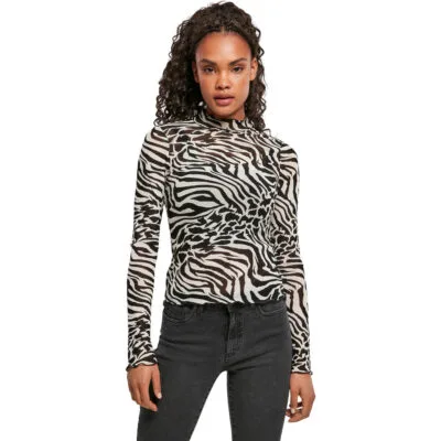 Bluza Urban Classics AOP Mesh Turtleneck Longsleeve Black