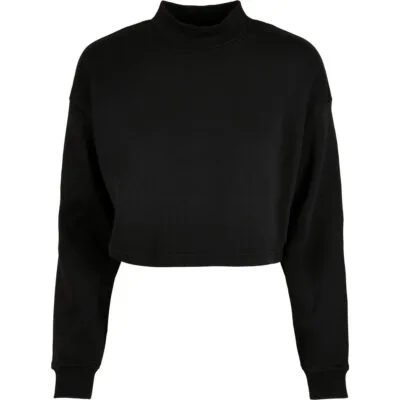 Bluza Urban Classics Cropped Oversized Sweat High Neck Black