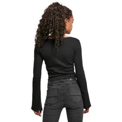 Bluza Urban Classics Cropped Rib Cardigan Black
