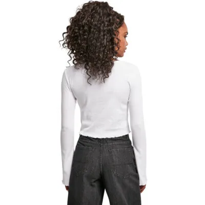 Bluza Urban Classics Cropped Rib Cardigan White 1