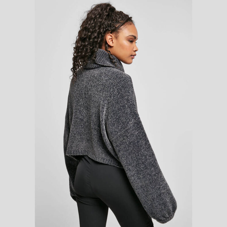 Bluza Urban Classics Short Chenille Turtleneck Asphalt 1