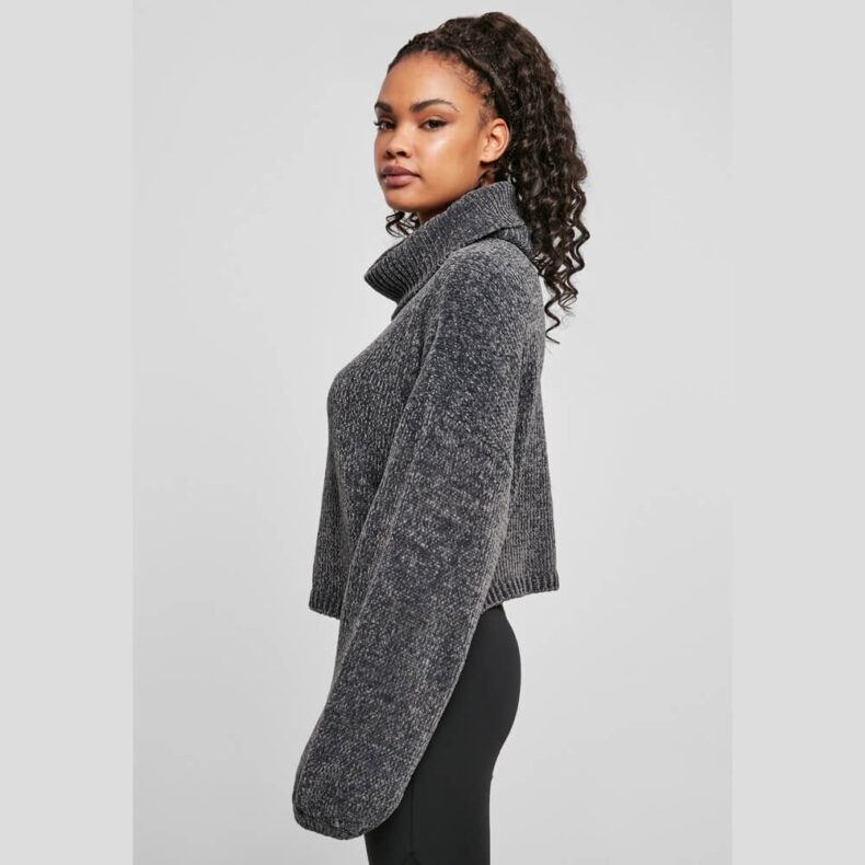 Bluza Urban Classics Short Chenille Turtleneck Asphalt 2