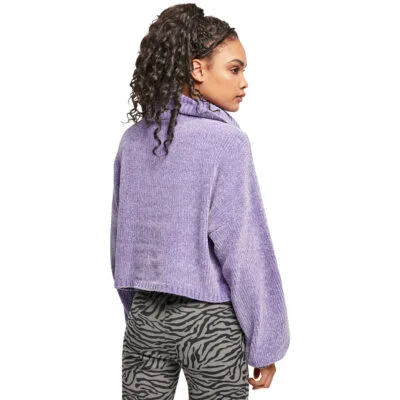 Bluza Urban Classics Short Chenille Turtleneck Lavender 1