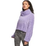Bluza Urban Classics Short Chenille Turtleneck Lavender