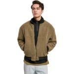 Geaca Urban Classics Boxy Sherpa Olive