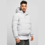 Geaca Urban Classics Hooded Cropped Pull Over Lightasphalt