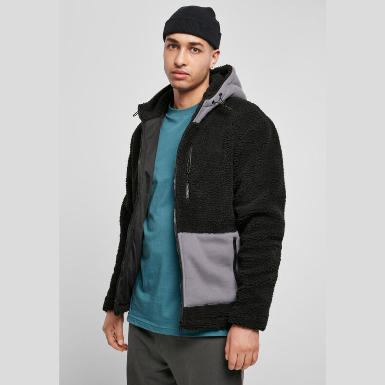 Geaca Urban Classics Hooded Sherpa