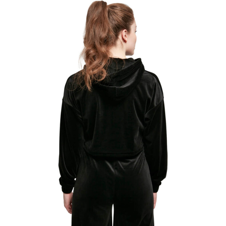 Hanorac Urban Classics Cropped Velvet Oversized Black 1