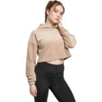 Hanorac Urban Classics Cropped Velvet Oversized Softtaupe