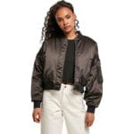 Jacheta Urban Classics Short Oversized Satin Bomber Black 3