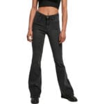 Pantaloni Urban Classics High Waist Flared Denim Black