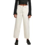 Pantaloni Urban Classics High Waist Wide Leg Cropped Denim Whitesand