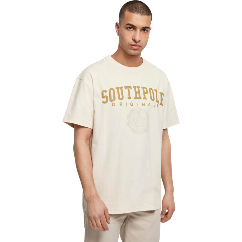 Tricou Southpole College Script Sand