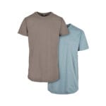 Tricou Urban Classics Pre-Pack Shaped Long 2-Pack Asphalt & Dustyblue