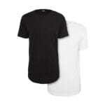 Tricou Urban Classics Pre-Pack Shaped Long 2-Pack Black & White