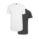 Tricou Urban Classics Pre-Pack Shaped Long 2-Pack White & Charcoal