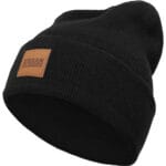 Caciula Urban Classics Leatherpatch Long Beanie Black