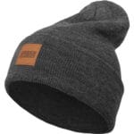 Caciula Urban Classics Leatherpatch Long Beanie Charcoal